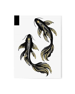 Временная переводная тату Рыбы Карп Print factory