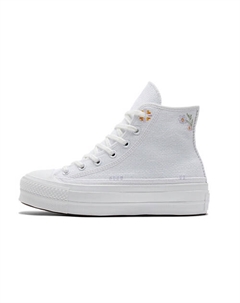 Кроссовки Chuck Taylor All Star Womens Lift Platform High Autumn Embroidery White Womens Converse