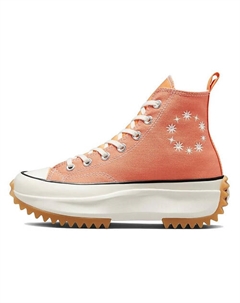 Кроссовки Run Star Hike Anti-Slip Wear-Resistant Mid-Top Canvas Shoes Womens Orange Converse