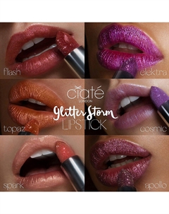 Помада для губ с блестками и эффектом металлик Glitter Storm Ciate london