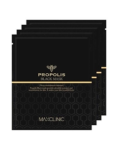 Маска для лица черная с прополисом для питания и эластичности кожи Propolis Black Mask 4 Maxclinic
