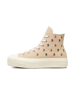 Кроссовки Chuck Taylor All Star Womens Lift Platform High Embroidered Roses Womens Converse