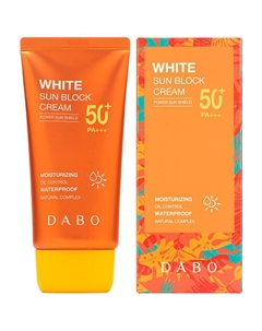 Крем для лица солнцезащитный водостойкий SPF 50+ PA+++ White Sun Block Cream 50 Dabo