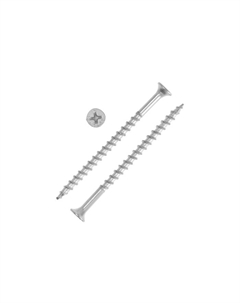 Саморез 3.8×65, потай, крупная резьба, шлиц PH2, белый цинк, 3300 шт. 12 кг Tundra
