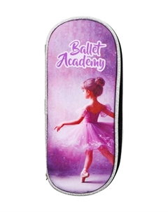 Пенал - футляр Ballet Academy, 80×210×50 мм, мягкий, на молнии, 1 отделение, текстиль, чёрно-розовый Devente