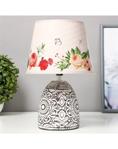 Настольная лампа с абажуром «Цветы», Е14, 15 Вт, 20×20×30 см Risalux