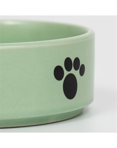 Миска керамическая «Лапки» 200 мл - 10.5×10.5×4 см, мятная Пижон