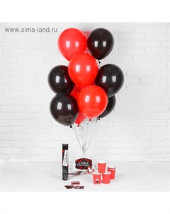 Воздушные шары «Девичник», стаканчики, хлопушка, наклейки, красный, 19 предметов в наборе Страна карнавалия