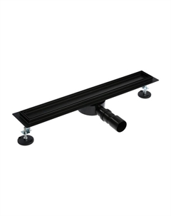 Трап TIM BAD556002BK, 70×600 мм, под плитку, сифон с углом поворота 360°, черный-матовый Tim