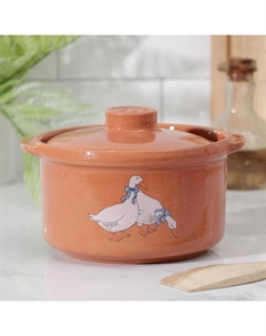 Горшок-сотейник «Гуси», 1 л Ломоносовская керамика