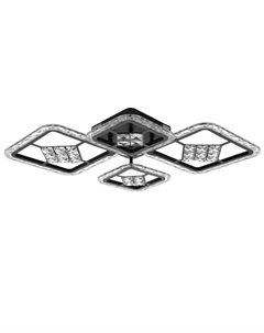 Люстра с ПДУ 1525/4BK LED 96 Вт 3000-6000К диммер черный 71×10 см Bayerlux