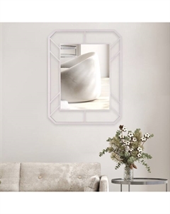 Зеркало интерьерное настенное «», в прямоугольном корпусе из металла, 91.5×71 см, цвет белый Рубин