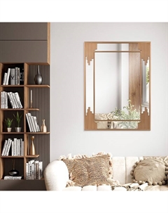 Зеркало интерьерное настенное «», в прямоугольном корпусе из металла, 80.5×61 см, цвет белое золото Рубин