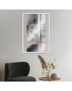 Зеркало интерьерное настенное «», в прямоугольном корпусе из металла, 63×43 см, цвет белый Рубин