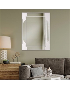 Зеркало интерьерное настенное «», в прямоугольном корпусе из металла, 80.5×61 см, цвет белый Рубин