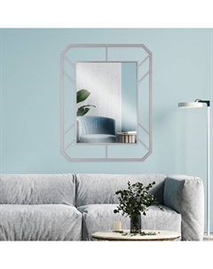 Зеркало интерьерное настенное «», в прямоугольном корпусе из металла, 91.5×71 см, цвет серебро Рубин