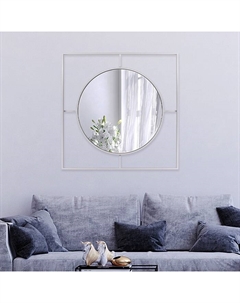 Зеркало интерьерное настенное «», в квадратном корпусе из металла, 80×80 см, цвет белый Рубин