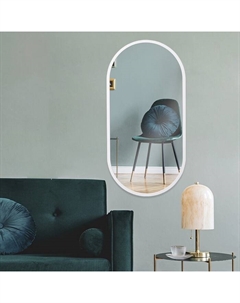 Зеркало интерьерное настенное «», в овальном корпусе из металла, 80×40 см, цвет белый Рубин