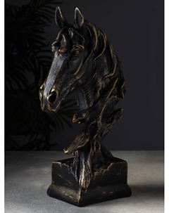 Копилка для денег «Бюст. Голова лошади» 14×23×41 см, чёрное золото Хорошие сувениры