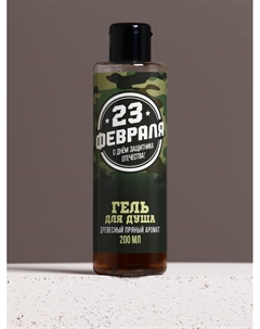 Подарочный набор «23 Февраля»: гель для душа 200 мл и мочалка для тела Hard line