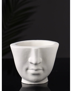 Фигурное кашпо для цветов «Лицо», гипс, 9×11 см Хорошие сувениры