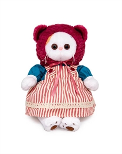 Мягкая игрушка «Кошечка Ли-Ли в шапке с ушками и сарафане», 27 см Басик и ко