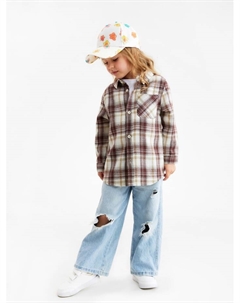 Рубашка детская фланелевая, размер 32 (110-116 см), коричневая Kaftan