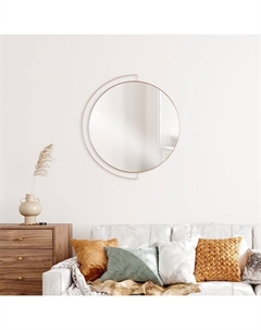 Зеркало интерьерное настенное «», в круглом корпусе из металла, с ободом, d=46 см, цвет медный Рубин