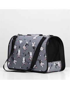 Сумка-переноска каркасная «Играющие котики», размер L, 53×21×29 см, серая Пижон