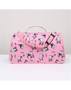 Сумка-переноска каркасная «Играющие котики», размер L, 53×21×29 см, розовая Пижон