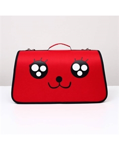 Сумка-переноска каркасная «Весёлый пес», размер L, 53×21×29 см, красная Пижон