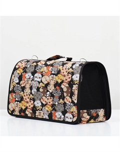 Сумка-переноска каркасная «Кошки», размер M, 40×21×27 см Пижон