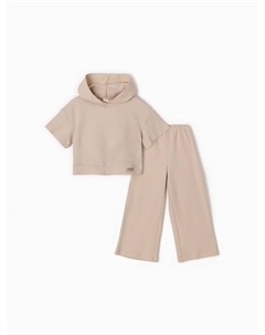 Костюм детский (свитшот и брюки), бежевый, рост 122 см Minaku
