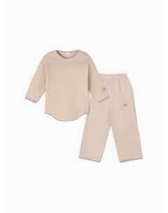 Костюм детский (свитшот и брюки), бежевый, рост 110 см Minaku