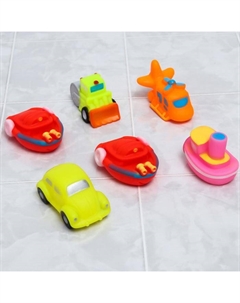 Набор резиновых игрушек для ванны «Транспорт», с пищалкой, 6 шт. Крошка я