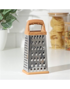 Тёрка четырёхгранная «Деревенька», 22×9 см, цвет коричневый Доляна