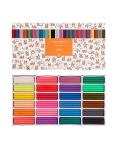 Пластилин мягкий (восковой) 24 цвета 500 г, Happycolor, МИКС Brunovisconti