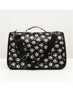 Сумка-переноска каркасная «Лапки Happy», размер М, 40×21×27 см, чёрная Пижон