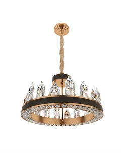 Люстра «Кристалл» LED 50 Вт 3000К черно-золотой 50×50×35-155 см Bayerlux