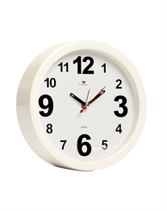 Будильник-часы настольные «Классика», дискретный ход, d=15 см, 16.5×16.5 см, от батарейки АА Рубин