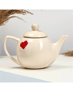 Заварочный чайник «Валентинка», 1,2 мл, 14×16,5 см, бежевый Борисовская керамика