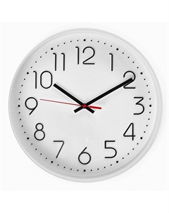 Часы настенные, интерьерные, d-30.5 см, бесшумные, белые Troykatime