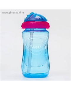 Поильник детский с силиконовой трубочкой, 300 мл., цвет голубой Крошка я