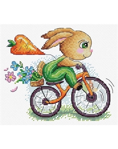 Набор для вышивания «Зайчик-велосипедист» М.п.студия
