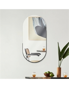 Зеркало интерьерное настенное «», в овальном корпусе из металла, 80×40 см, цвет чёрный Рубин