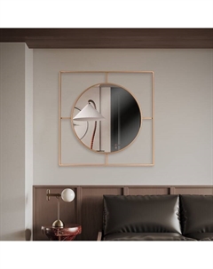 Зеркало интерьерное настенное «», в квадратном корпусе из металла, 80×80 см, цвет белое золото Рубин