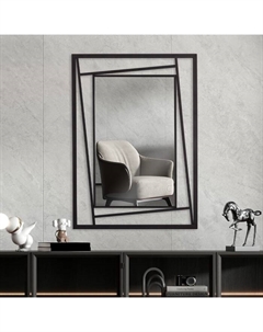 Зеркало интерьерное настенное «», в прямоугольном корпусе из металла, 88×63 см, цвет цвет чёрный Рубин
