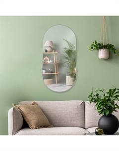 Зеркало интерьерное настенное «», в овальном корпусе из металла, 80×40 см, цвет белый Рубин