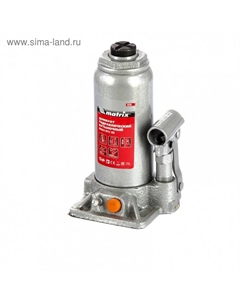 Домкрат гидравлический 50764, бутылочный, 5 т, высота подъема 197-382 мм Matrix