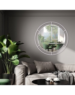 Зеркало интерьерное настенное «», в круглом корпусе из металла, с ободом, d=60 см, цвет белый Рубин